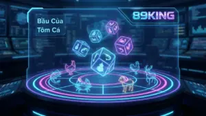 Giao diện bàn cược Bầu cua 89King 3D hiện đại và sắc nét.