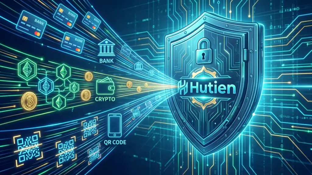 Giao diện nạp tiền Hutien với mã QR code động được hiển thị rõ ràng và sắc nét