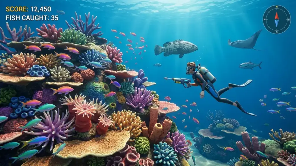 Tổng quan không gian đại dương 3D sống động tại sảnh Bắn Cá 89King